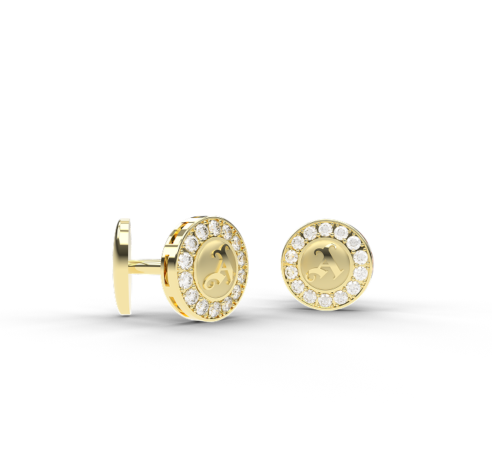 ARSENAL CUFFLINKS YELLOW GOLD PLATED