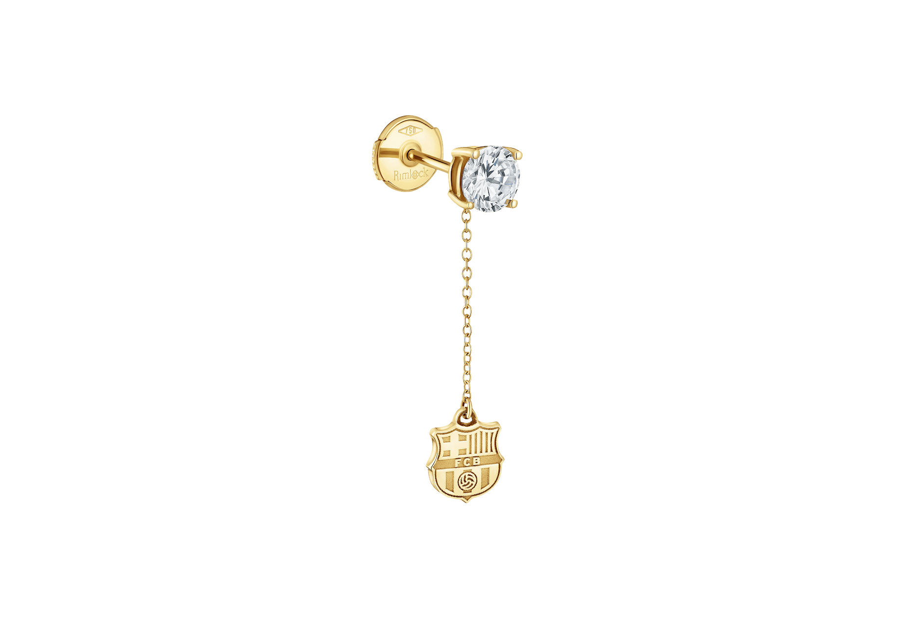 PENDIENTE DE ORO AMARILLO Y DIAMANTES DEL 125º ANIVERSARIO
