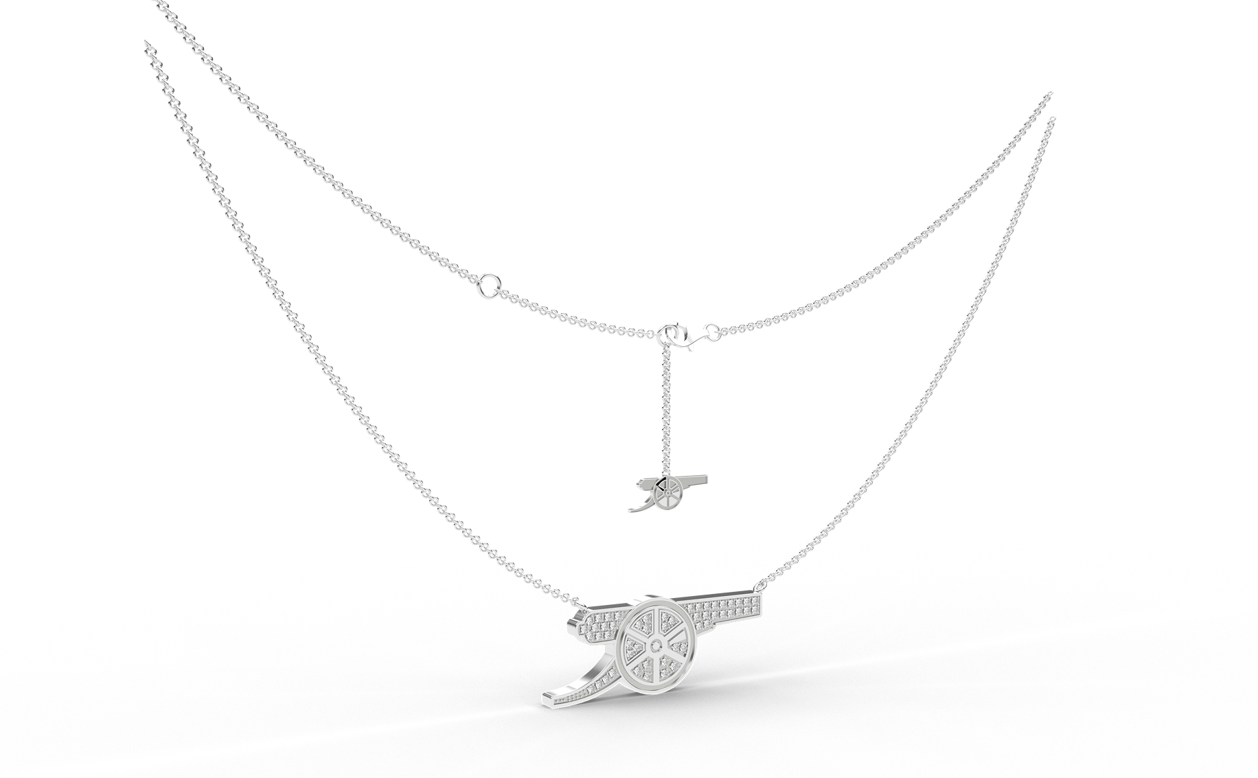 GUNNER DIAMOND SILVER NECKLACE