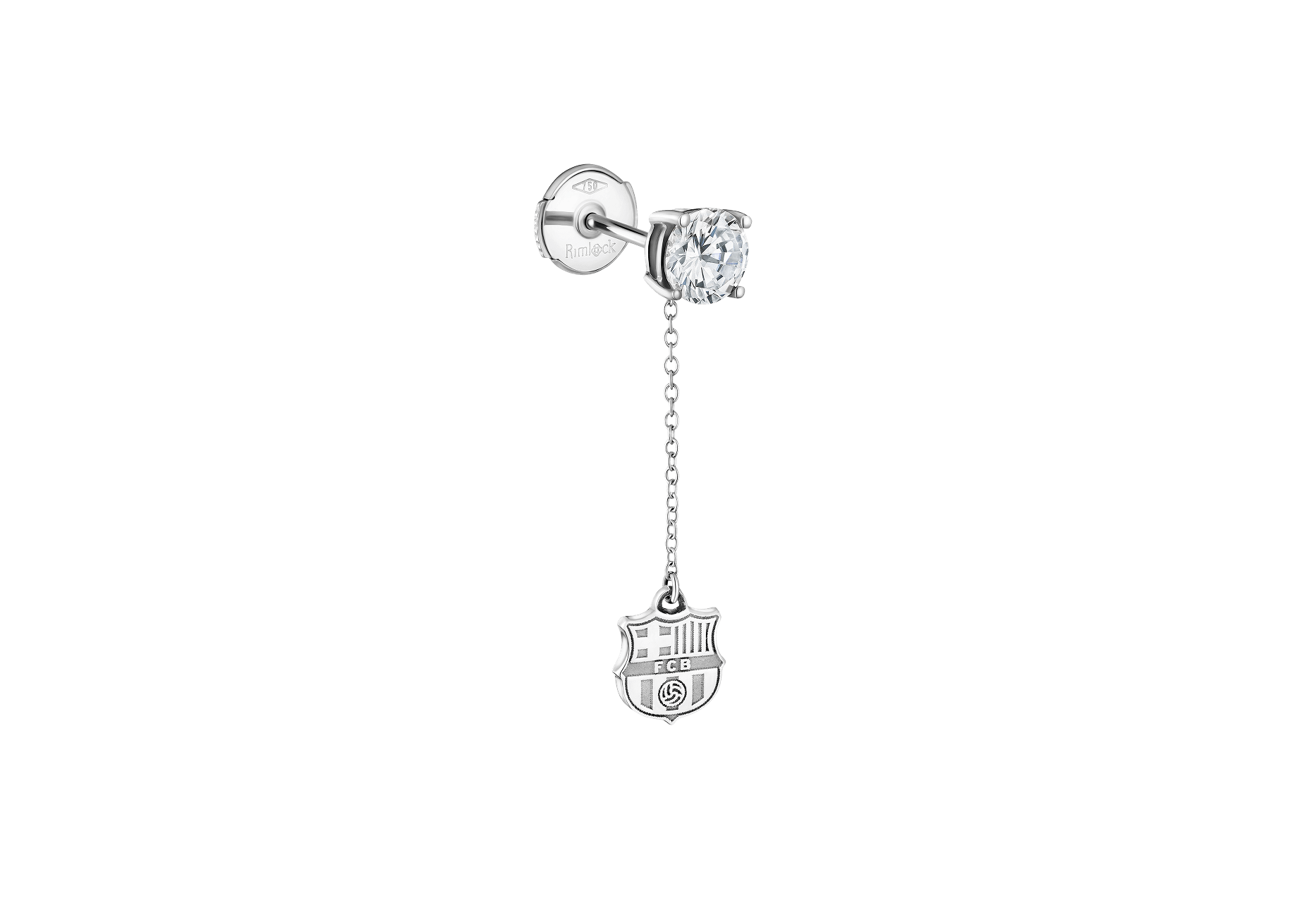 PENDIENTES DE ORO BLANCO Y DIAMANTES DEL 125º ANIVERSARIO